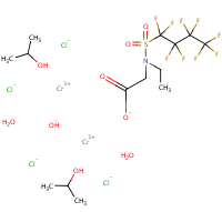 Chromium, diaquatetrachloro(mu-(N-ethyl-N-((1,1,2,2,3,3,4,4,4- nonafluorobutyl)sulfonyl)glycinato-kappaO:kappaO'))-mu-hydroxybis(2- propanol)di- formula graphical representation