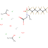 Chromium, diaquatetrachloro(mu-(N-ethyl-N-((1,1,2,2,3,3,4,4,5,5,6,6,7,7,7-pentadecafluoroheptyl)sulfonyl)glycinato-kappaO:kappaO'))-mu-hydroxybis(2-propanol)- formula graphical representation