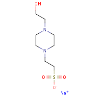 4-(2-Hydroxyethyl)piperazine-1-ethanesulfonic acid sodium salt formula graphical representation