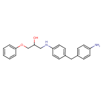 2-Propanol, 1-((4-((4-aminophenyl)methyl)phenyl)amino)-3-phenoxy- formula graphical representation