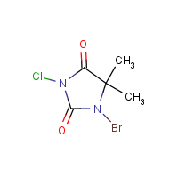 1-Bromo-3-chloro-5,5-dimethylhydantoin formula graphical representation