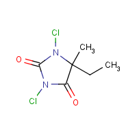 1,3-Dichloro-5-ethyl-5-methylhydantoin formula graphical representation