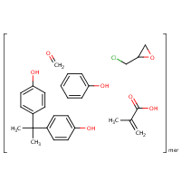 Phenol, 4,4'-(1-methylethylidene)bis-, polymer with 2-(chloromethyl)oxirane, 2-methyl-2-propenoate, reaction products with formaldehyde-phenol polymer formula graphical representation