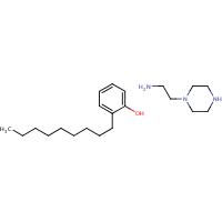 Phenol, nonyl-, compound with 1-piperazineethanamine formula graphical representation