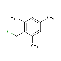 2,4,6-Trimethylbenzyl chloride formula graphical representation