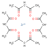 Zirconium acetylacetonate formula graphical representation