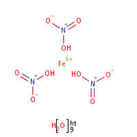 Ferric nitrate nonahydrate formula graphical representation