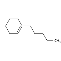 Cyclohexene, 1-pentyl- formula graphical representation