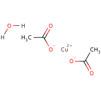 Copper(II) acetate monohydrate formula graphical representation