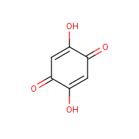 2,5-Dihydroxy-1,4-benzoquinone formula graphical representation