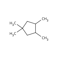 cis-1,1,3,4-Tetramethylcyclopentane formula graphical representation