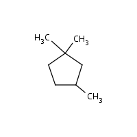 1,1,3-Trimethylcyclopentane formula graphical representation