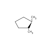 trans-1,2-Dimethylcyclopentane formula graphical representation