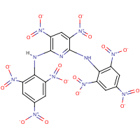 2,6-Bis(picrylamino)-3,5-dinitropyridine formula graphical representation