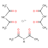 Chromium(III) acetylacetonate formula graphical representation
