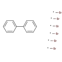 Hexabromobiphenyl formula graphical representation