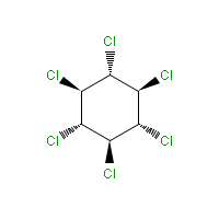 beta-Hexachlorocyclohexane formula graphical representation