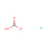Potassium bicarbonate formula graphical representation