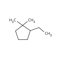 2-Ethyl-1,1-dimethylcyclopentane formula graphical representation
