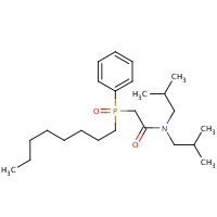 Octyl(phenyl)-N,N-diisobutylcarbamoylmethylphosphine oxide formula graphical representation