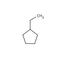 Ethylcyclopentane formula graphical representation