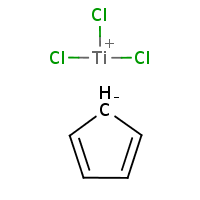 Cyclopentadienyltitanium(IV) trichloride formula graphical representation