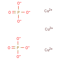 Copper(II) phosphate formula graphical representation