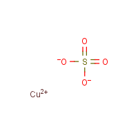 Copper sulfate (anhydrous) formula graphical representation