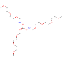 Sodium carbonate decahydrate formula graphical representation