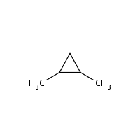 trans-1,2-Dimethylcyclopropane formula graphical representation
