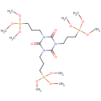 1,3,5-Triazine-2,4,6(1H,3H,5H)-trione, 1,3,5-tris(3-(trimethoxysilyl)propyl))- formula graphical representation
