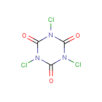 Trichloroisocyanuric acid formula graphical representation