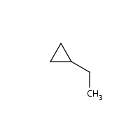 Ethylcyclopropane formula graphical representation