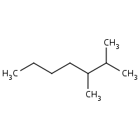 2,3-Dimethylheptane formula graphical representation