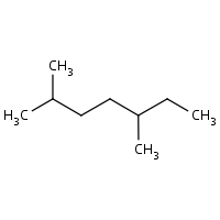 2,5-Dimethylheptane formula graphical representation