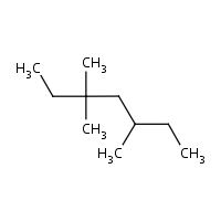 3,3,5-Trimethylheptane formula graphical representation