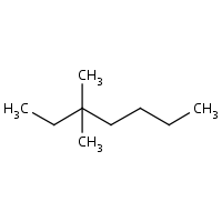 3,3-Dimethylheptane formula graphical representation