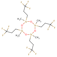 Cyclotetrasiloxane, 2,4,6,8-tetramethyl-2,4,6,8-tetrakis(3,3,3-trifluoropropyl)- formula graphical representation