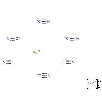 Cupric ferrocyanide formula graphical representation