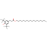Hydrocinnamic acid, 3,5-di-t-butyl-4-hydroxy-, octadecyl ester formula graphical representation
