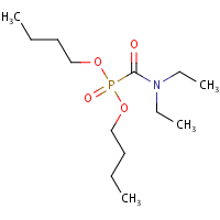 Dibutyl ((diethylamino)carbonyl)phosphonate formula graphical representation