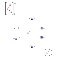 Potassium ferrocyanide trihydrate formula graphical representation