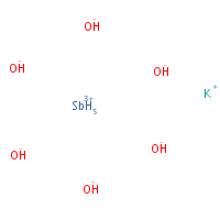 Potassium hexahydroxyantimonate formula graphical representation