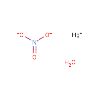 Mercury I nitrate monohydrate formula graphical representation