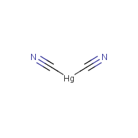Mercury(II) cyanide formula graphical representation