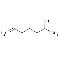1-Heptene, 6-methyl- formula graphical representation