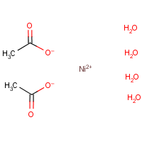 Nickel(II) acetate tetrahydrate formula graphical representation