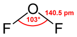 Oxygen difluoride formula graphical representation