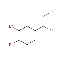 1,2-Dibromo-4-(1,2-dibromoethyl)cyclohexane formula graphical representation