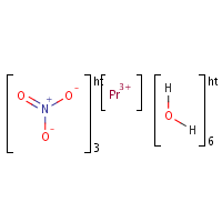 Praseodymium(III) nitrate hexahydrate formula graphical representation